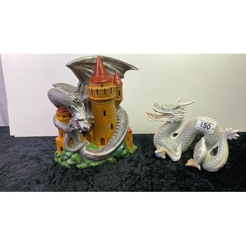 150 - 2 Dragon figurines, one by John Jenkins