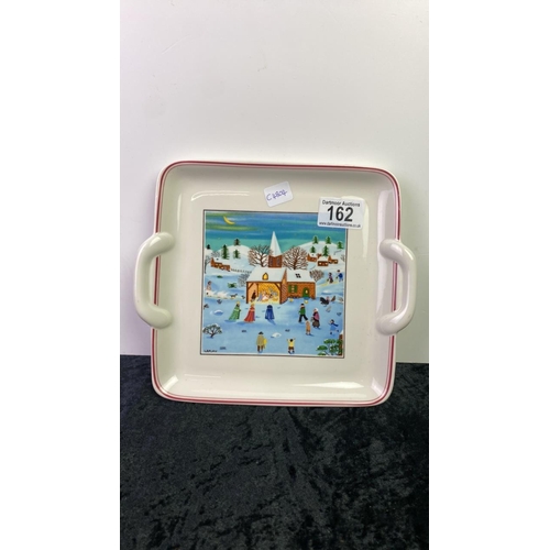 162 - Villeroy & Boch Naif Christmas 2 handled square dish, with Christmas design - approx 20cm square