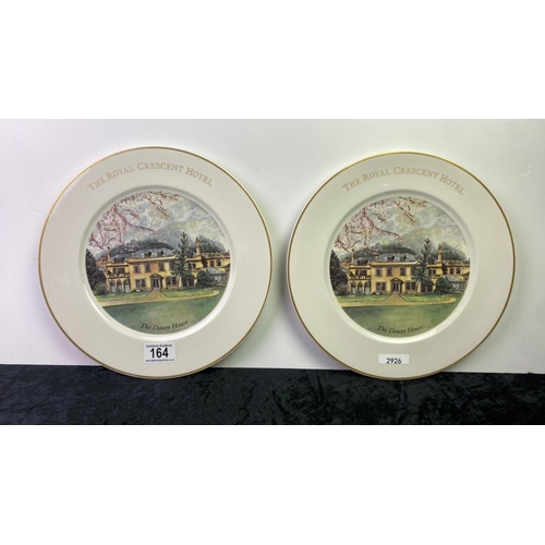 164 - A pair of Villeroy & Boch  decorative plates depicting The Royal Crescent Hotel Dower House - approx... 