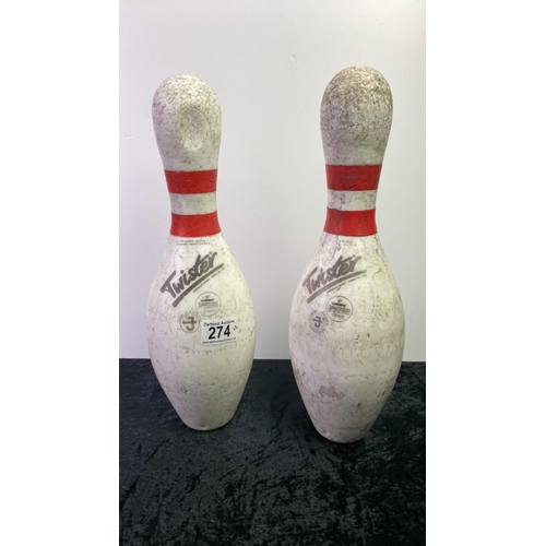 274 - Pair of Twister ten pin bowling pins