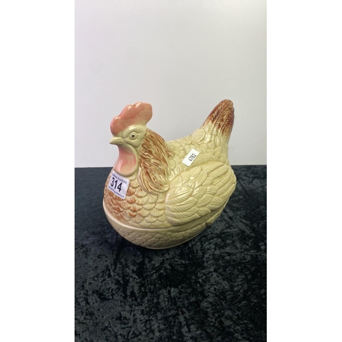 314 - Ceramic lidded chicken pot