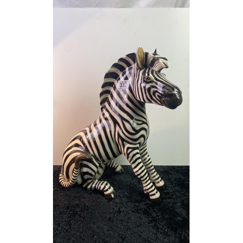 332 - Impressive ceramic Zebra standing approx 43cm tall, marked on base Rowzan, Italy ref 4343-1a (Repair... 