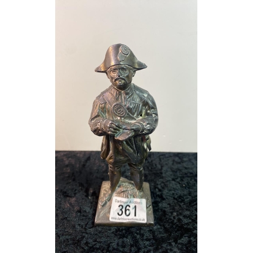 361 - Metal cast French Revolution figurine, tax collector or inspector