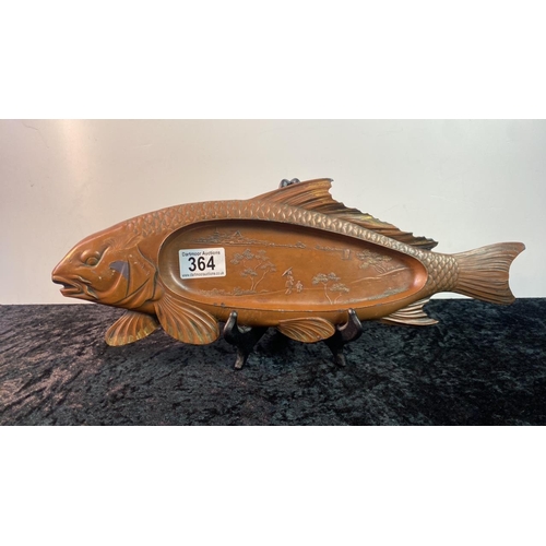 364 - Japanese copper metal fish plate/sushi platter