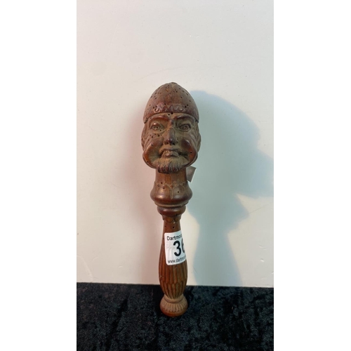 366 - Antique carved wooden nutcracker