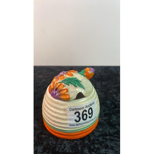 369 - Clarice Cliff Marguerite design honey pot