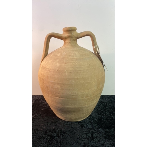 381 - Large terracotta cider jug, approx 30cm tall