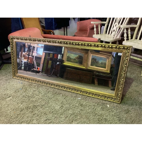 436 - Large gilt framed mirror, frame approx 178cm x 72cm