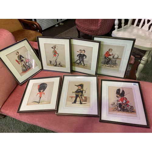 452 - 7 framed vintage prints of military figures