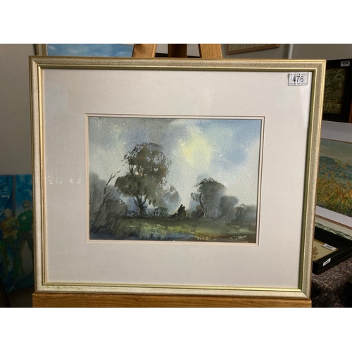 476 - A framed, watercolour entitled ‘Good Companions’ coupled with a dog in the countryside signed by Dav... 