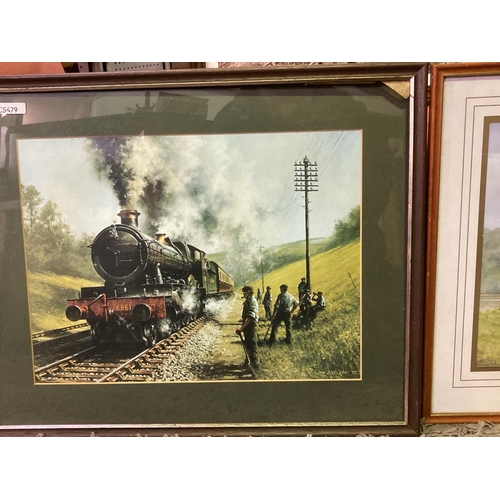 482 - Three Great Western Railway (GWR) Steam Train themed framed prints