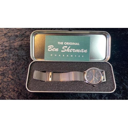 589 - A Ben Sherman watch in original metal tin with certificate20