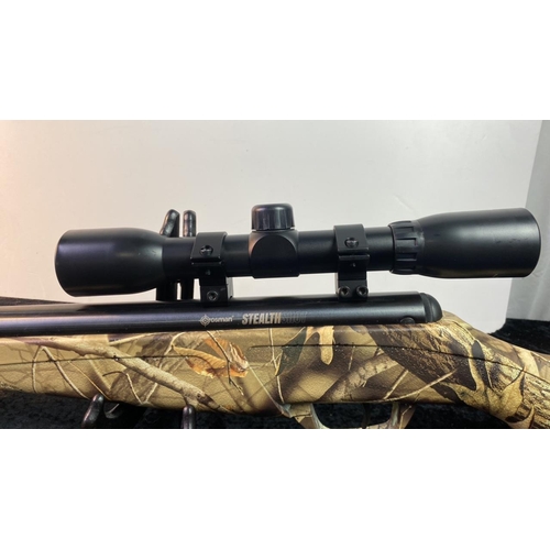 634 - Crossman Stealth Shot air rifle .22 with scope and bag