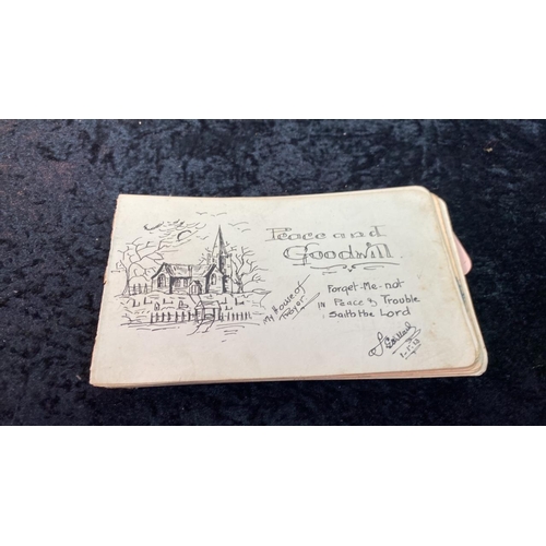 767 - Pages from an antique autograph / sketch book with poems, notes and sketches dated 1913-1917