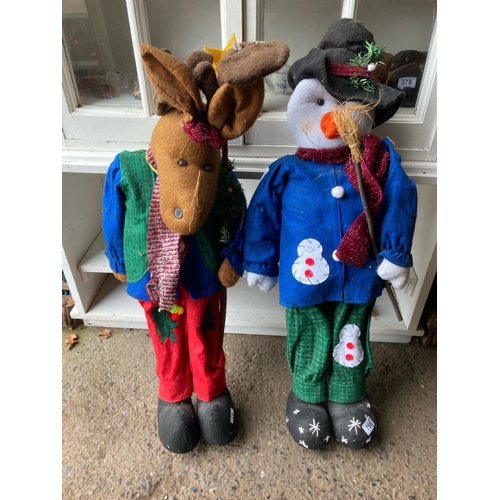 798 - 88cm tall approx Christmas Donkey and Snowman/ Scarecrow!! Fun for Christmas devices.