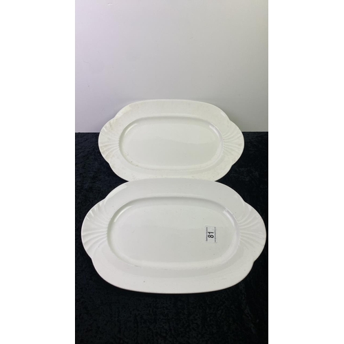 81 - Six Villeroy and Boch Arco Weiss white oval platters, approx 38cm x 26cm in excellent condition