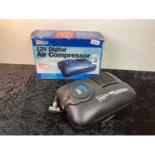 841 - 12v Digital Air compressor in box