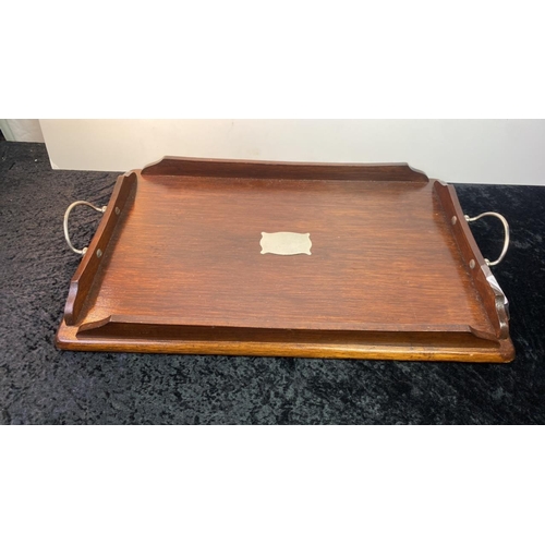 855 - Elegant Edwardian wooden serving tray