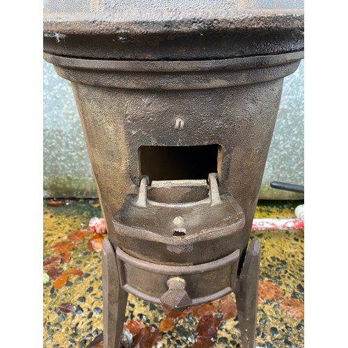 850 - From French police station, Gendarmerie, antique cast iron stove used in laundry room to heat hot ir... 