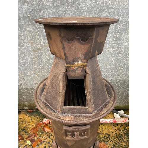 850 - From French police station, Gendarmerie, antique cast iron stove used in laundry room to heat hot ir... 