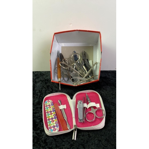 1046 - Selection of nail scissors and clippers.