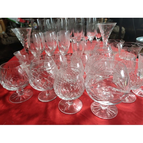 1089 - Collection of Champagne flutes, Brandy and asst vintage glasses