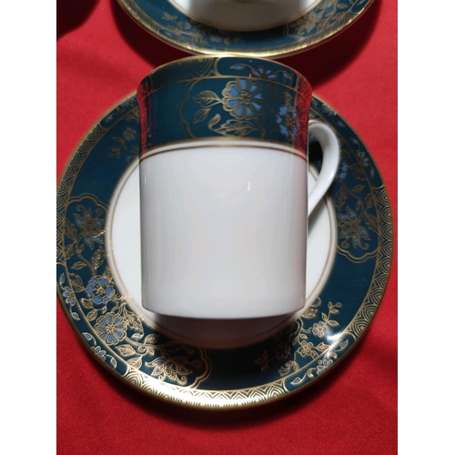 1098 - Gorgeous collection of 12 English fine bone china Royal Doulton Carlyle coffee cups a saucers. Lovel... 