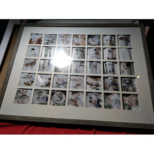 1134 - 2 Large frames, one with glass and multi pic insert.