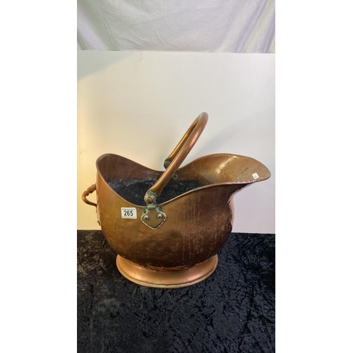 265 - Large copper coal bucket