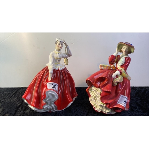 36 - 2 Royal Doulton figurines - Gail by Peter A Gee and Top ‘O Hill