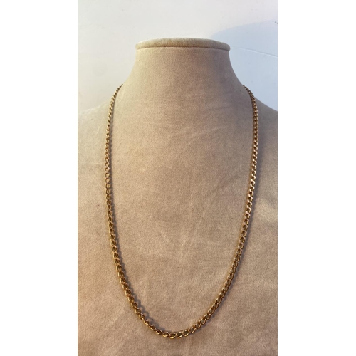 647 - 9ct gold chain link necklace, approx 22”, 13g