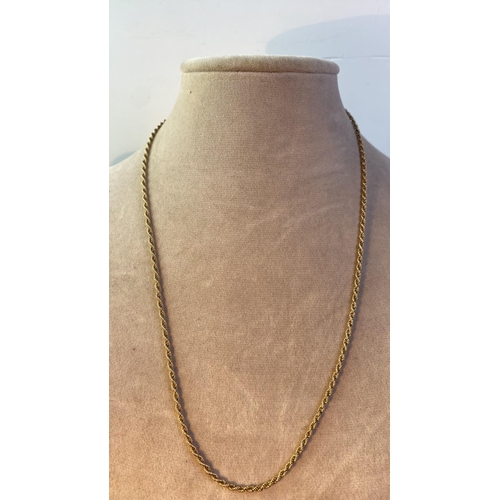 651 - 9ct gold twist necklace, approx 19.5”, 6.2g