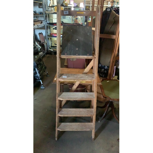 916 - Vintage wooden step ladders