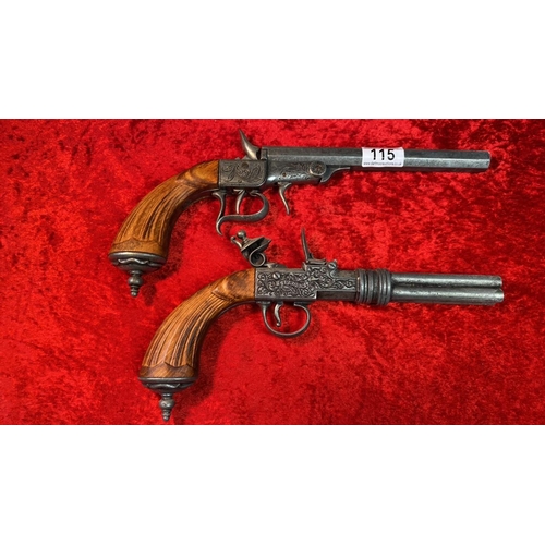 115 - Two decorative replica pistols, one marked IPROBIN 1775