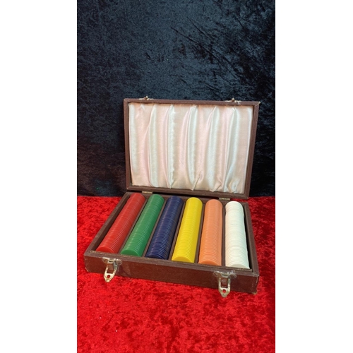 84 - Cased set of vintage poker chips