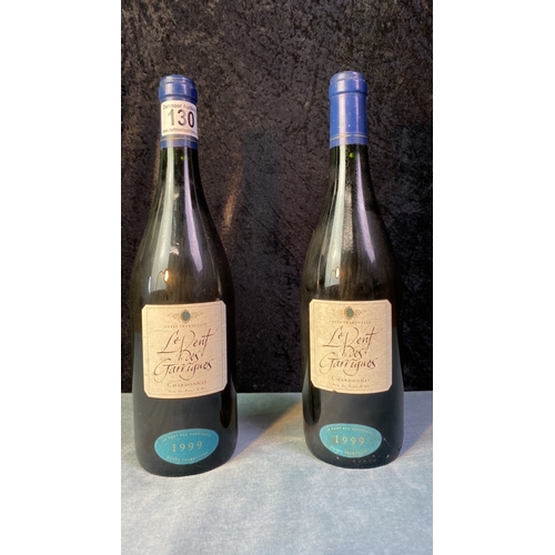 130 - Two bottles of 1999 Cuvee Tramontane Le Vent des Garrigues Chardonnay wine