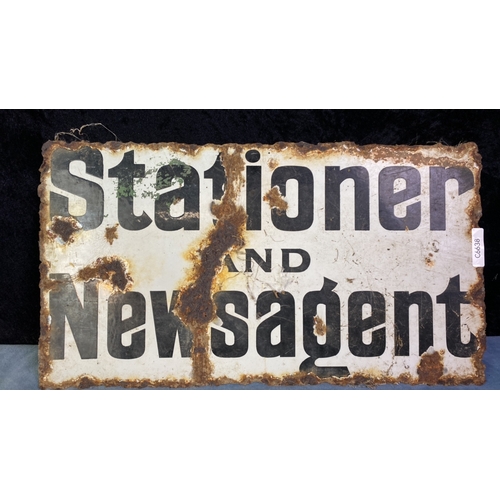 15 - Vintage metal double sided sign - ‘Stephen’s Ink’ and ‘Stationer and Newsagent’ on the other. Approx... 