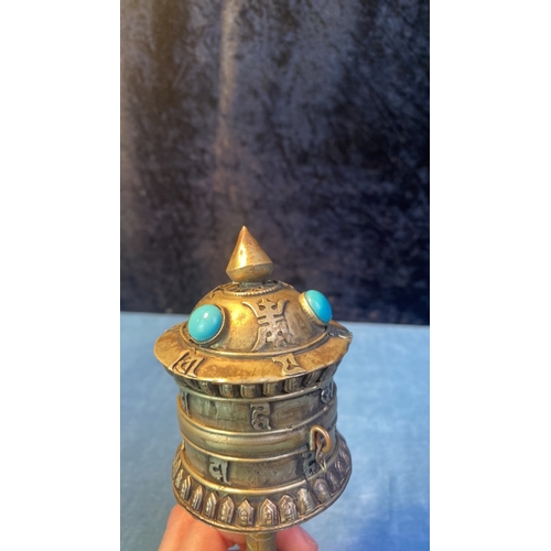 45 - Two metal Eastern prayer wheels a/f