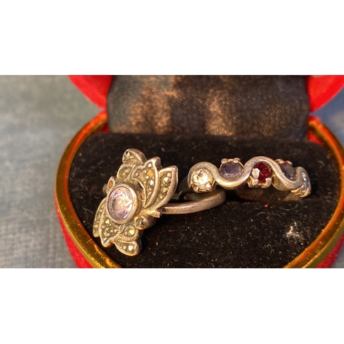 593 - Two white metal rings