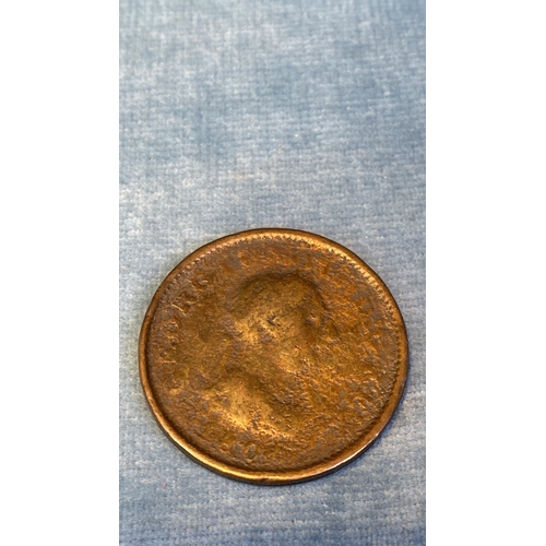 610 - One George 111 penny and one halfpenny 1806 Fine, and one Victoria Halfpenny 1891 Fine