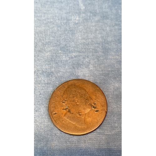 615 - William 1V Penny Date worn (Good)