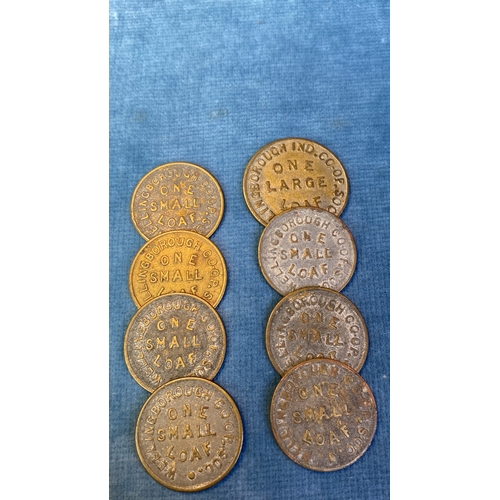 624 - 8 x Wellingborough Co-op Bread Tokens