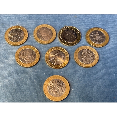 632 - Eight collectible £2 coins