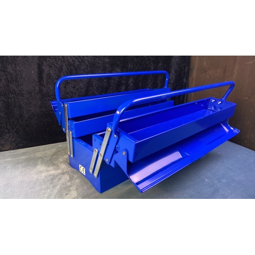 933 - Brand new beautiful blue concertina tool box ..