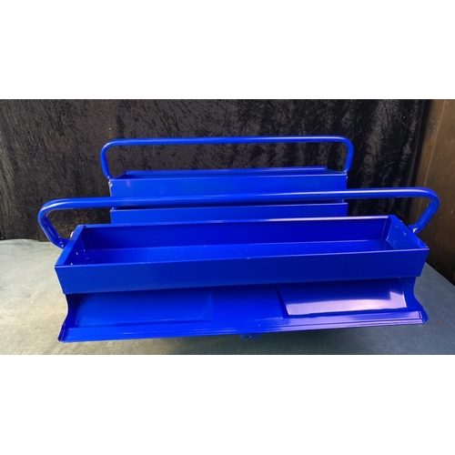 933 - Brand new beautiful blue concertina tool box ..