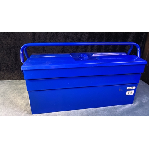 933 - Brand new beautiful blue concertina tool box ..