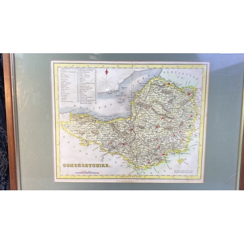 14 - Framed map of Somersetshire published by Archibald Fullerton, frame approx 35cm x 39cm