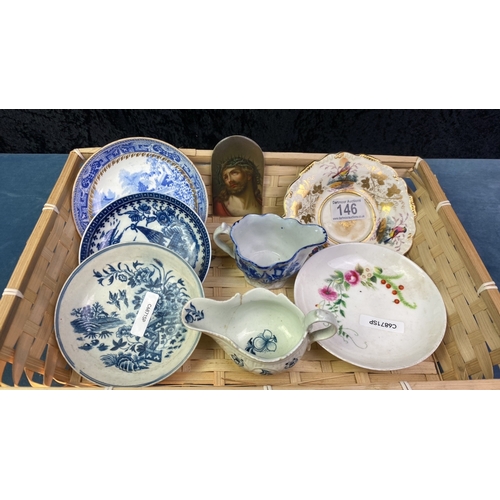 146 - Beautiful collection of  antique china and porcelain inc Miles Mason, Arber, Caughly, Liverpool or W... 