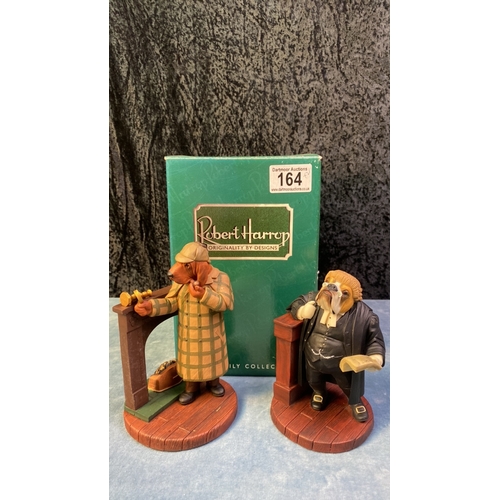 164 - A pair of Robert Harrop figurines with original boxes. CC108 Bulldog and CC116 Bloodhound Sherlock