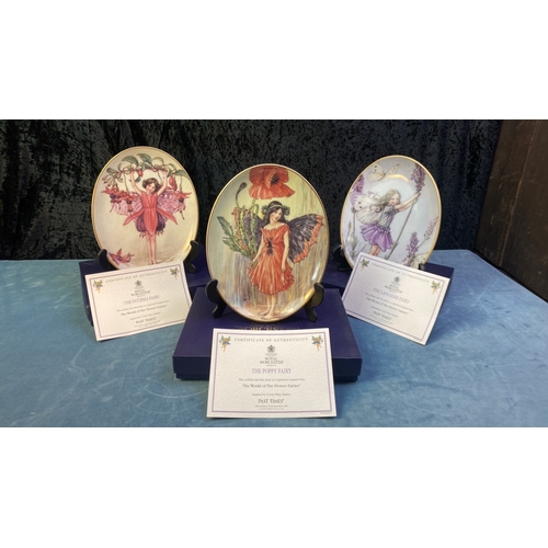 169 - 4 Royal Worcester plates featuring the Flower Fairies. With Certificates of Authenticity and origina... 